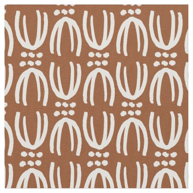Scandinavian boho brown lines  fabric (Close Up)