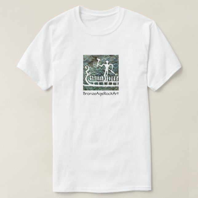 Scandinavian Bronze Age rock art ship T-Shirt (Design Front)