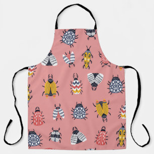 Scandinavian Bugs Beetles Childish Pattern Apron