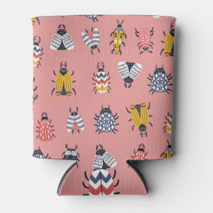 Scandinavian Bugs Beetles Childish Pattern Can Cooler