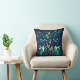 Scandinavian Bunny Flower Garden Cushion