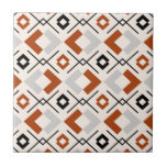 Scandinavian burnt orange grey and beige geometric ceramic tile<br><div class="desc">Burnt orange grey and beige geometric pattern</div>