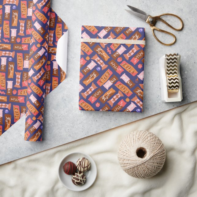 Scandinavian Candy Chocolate bars Wrapping Paper (Crafts)