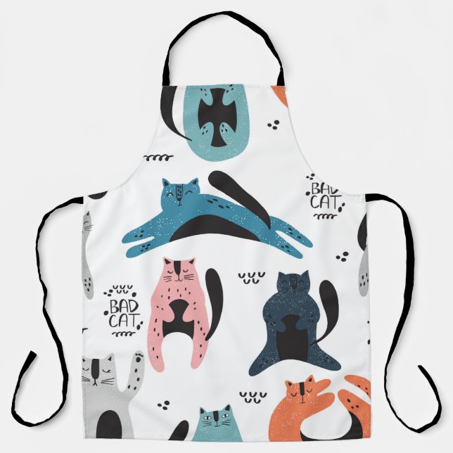 Scandinavian Cats: Vintage Textile Design. Apron (Front)