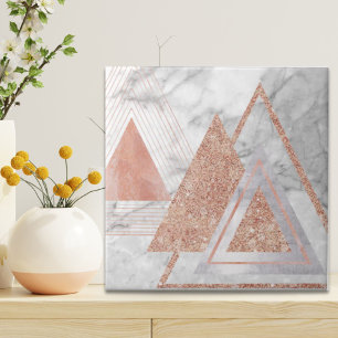 scandinavian chic rose gold geometric white marble ceramic tile