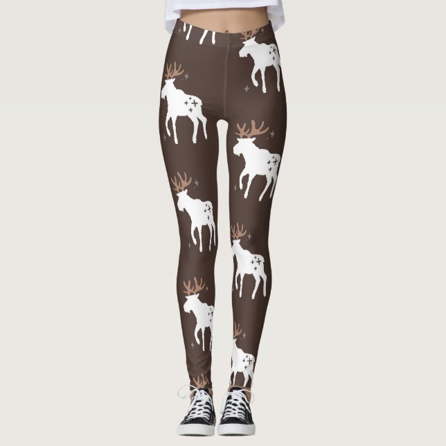 Scandinavian Chic: Vintage Seamless Patterns Leggings (Front)