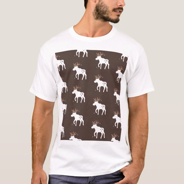Scandinavian Chic: Vintage Seamless Patterns T-Shirt (Front)