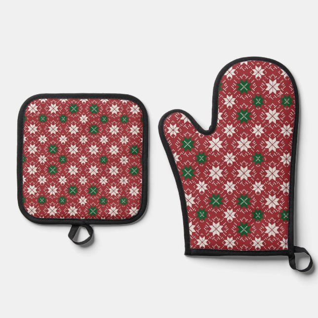 Scandinavian Christmas Edition 1 Oven Mitt & Pot Holder Set (Front)