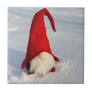Scandinavian Christmas Gnome Ceramic Tile