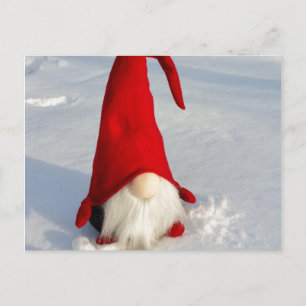 Scandinavian Christmas Gnome Holiday Postcard