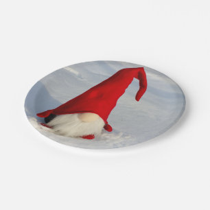 Scandinavian Christmas Gnome Paper Plate