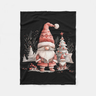 Scandinavian Christmas Gnome Red Berries T Shirt Fleece Blanket