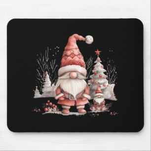 Scandinavian Christmas Gnome Red Berries T Shirt  Mouse Pad