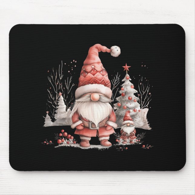 Scandinavian Christmas Gnome Red Berries T Shirt  Mouse Pad (Front)