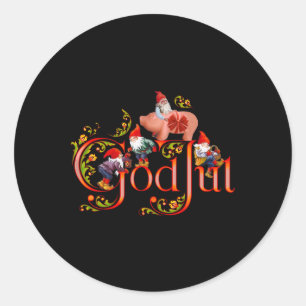 Scandinavian Christmas God Jul Marzipan Pig Classic Round Sticker
