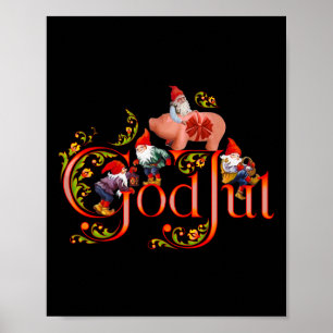Scandinavian Christmas God Jul Marzipan Pig  Poster