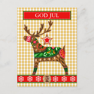 Scandinavian Christmas Greeting w/ custom text Holiday Postcard