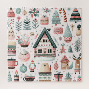 Scandinavian Christmas Pattern Puzzle