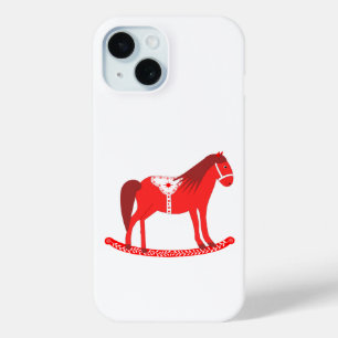 Scandinavian Christmas Rocking Horse iPhone 15 Case