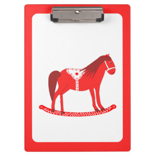 Scandinavian Christmas Rocking Horse Clipboard