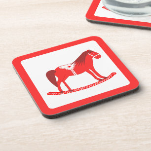 Scandinavian Christmas Rocking Horse Coaster