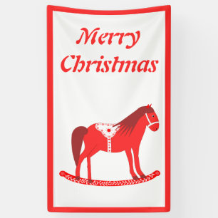 Scandinavian Christmas Rocking Horse Custom Banner