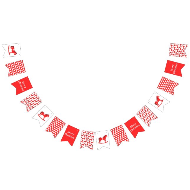 Scandinavian Christmas Rocking Horse Custom Bunting (All)