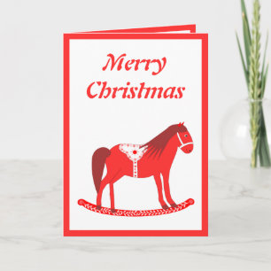Scandinavian Christmas Rocking Horse Custom Card