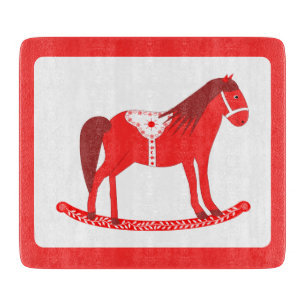 Scandinavian Christmas Rocking Horse Cutting Board