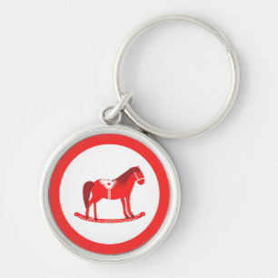 Scandinavian Christmas Rocking Horse Key Ring