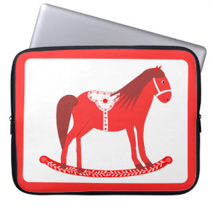 Scandinavian Christmas Rocking Horse Laptop Sleeve