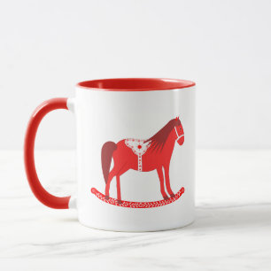 Scandinavian Christmas Rocking Horse Mug