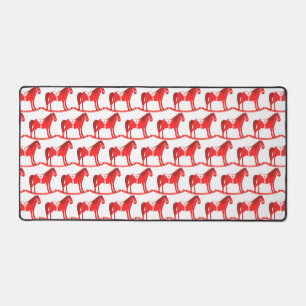 Scandinavian Christmas Rocking Horse Patterned Desk Mat