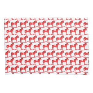 Scandinavian Christmas Rocking Horse Patterned Pillowcase