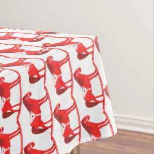 Scandinavian Christmas Rocking Horse Patterned Tablecloth