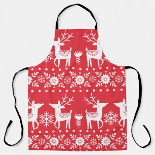Scandinavian Christmas: Snowflakes & Deer Apron
