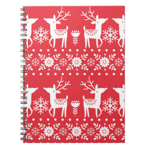 Scandinavian Christmas: Snowflakes & Deer Notebook