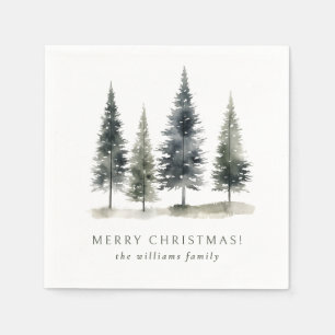 Scandinavian Christmas Tree Holiday Napkin