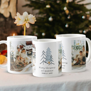 Scandinavian Christmas Trees Custom Family Photos Coffee Mug