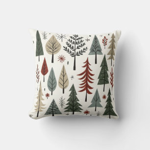 Scandinavian Christmas Trees – Minimalist Holiday  Cushion