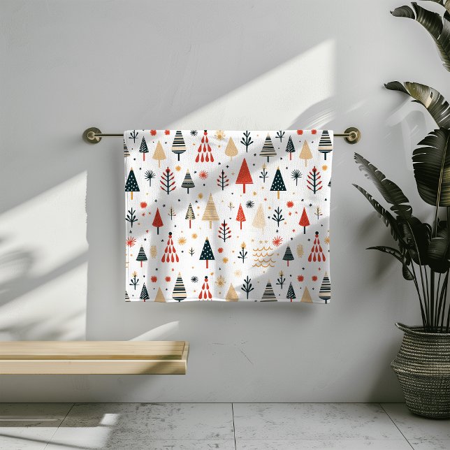 Scandinavian Christmas Trees Nordic Bath Towel Set (Creator Uploaded)