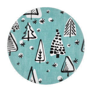 Scandinavian Christmas trees: vintage graphics. Cutting Board