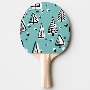 Scandinavian Christmas trees: vintage graphics. Ping Pong Paddle