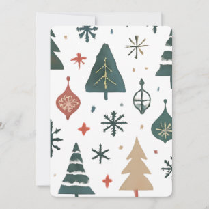Scandinavian Christmas Wrapping Paper Minimalist Invitation