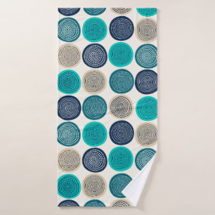 Scandinavian Circle Dots Mandala Pattern 1 Bath Towel