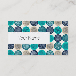 Scandinavian Circle Dots Mandala Pattern 1 Business Card