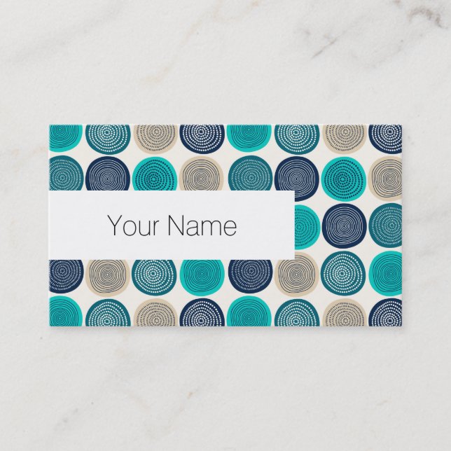 Scandinavian Circle Dots Mandala Pattern 1 Business Card (Front)