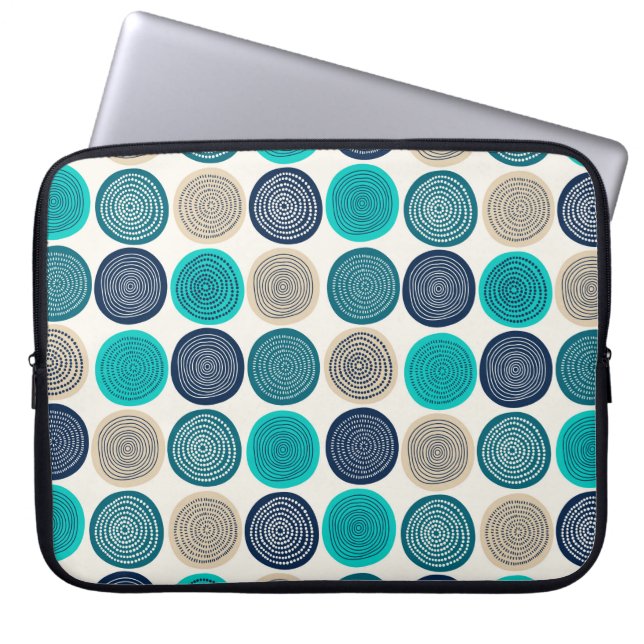 Scandinavian Circle Dots Mandala Pattern 1 Laptop Sleeve (Front)