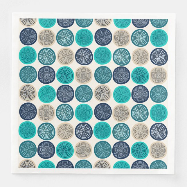 Scandinavian Circle Dots Mandala Pattern 1 Napkin (Front)
