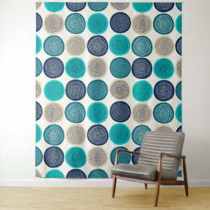 Scandinavian Circle Dots Mandala Pattern 1 Tapestry